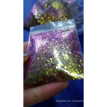 Chameleon Glitter para esmalte de uñas resistente a los solventes cambia el color del brillo